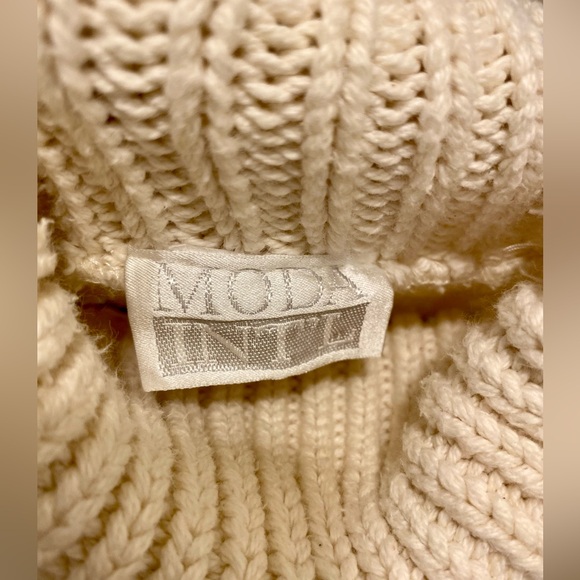 MODA INT’l Vintage Cotton 3D Knit Oversized Turtleneck Sweater Dress Size Small - Picture 4 of 6